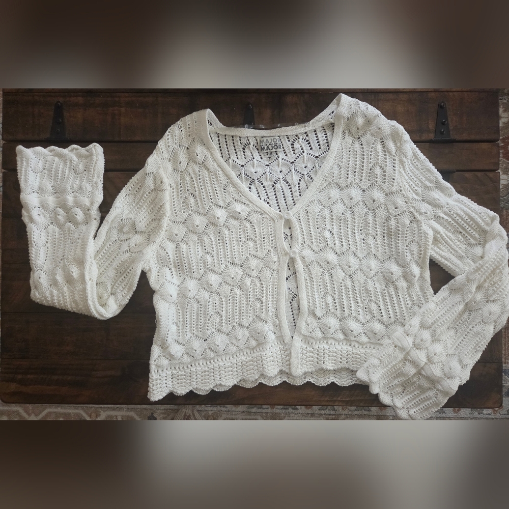 EUC Pointelle Knit Cardigan